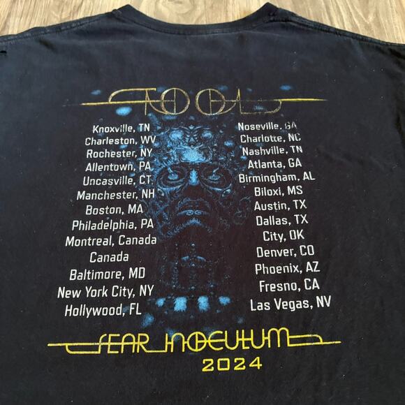 Tool Fear Inoculum 2024 Tour T-Shirt Men's Size L Black Worn Band Tee - Picture 6 of 7